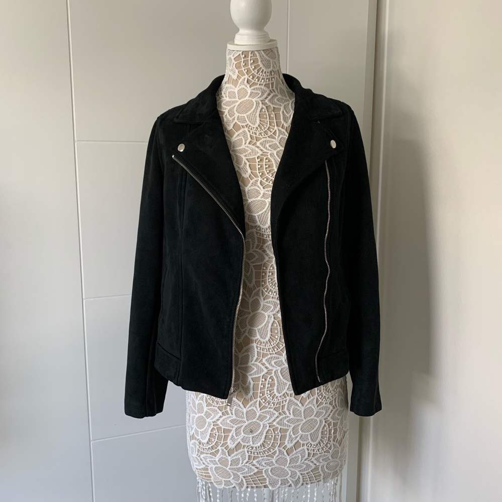 Old navy black suede moto jacket